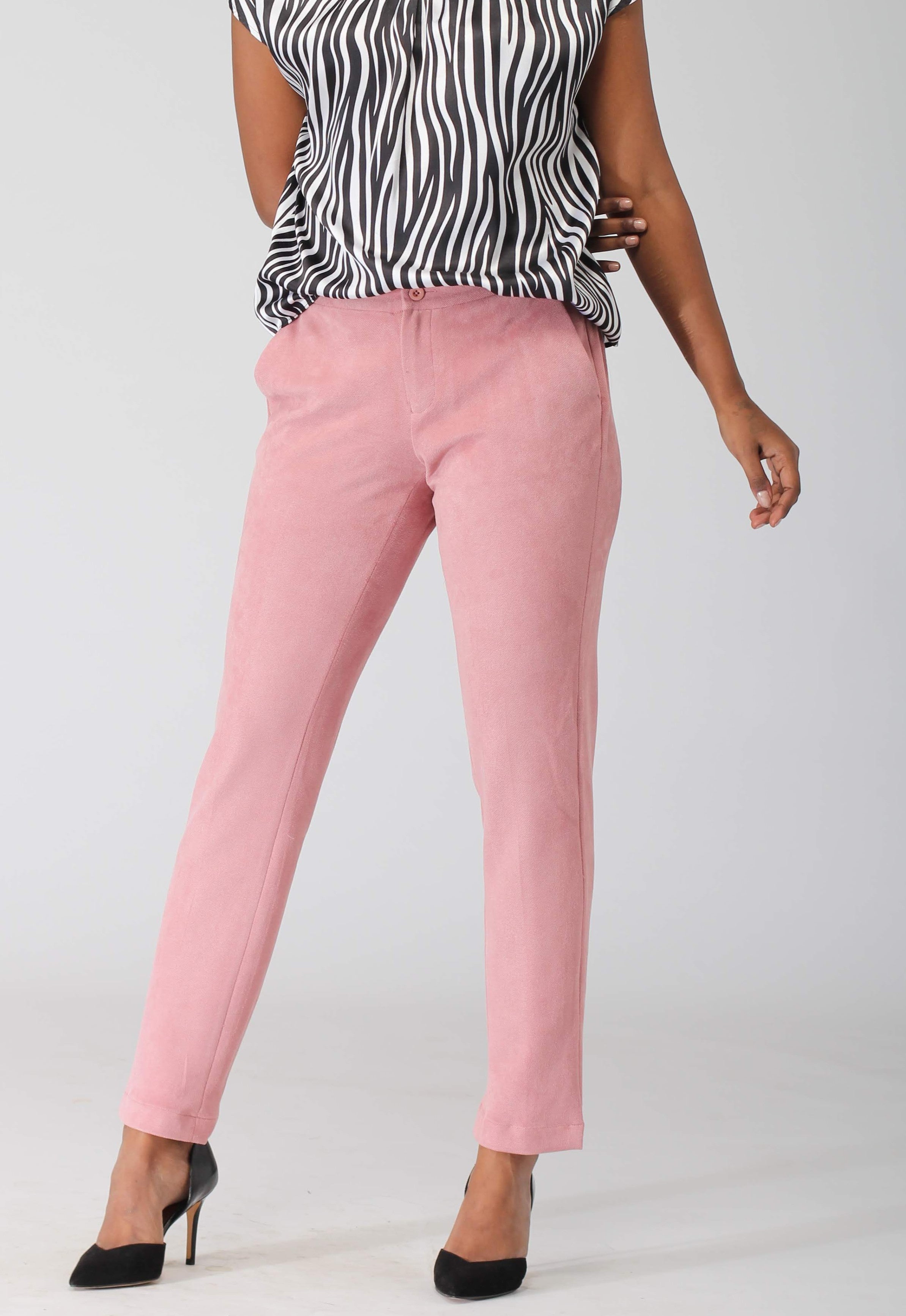 Wool Stretch Crêpe Straight Leg Pants with Side Seam Fringes